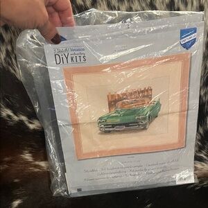 Vintage Car Embroidery DIY Kit by